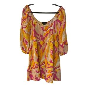 100% Cotton Sanctuary Womens Tiered Puff Sleeve Babydoll Dress Size XL